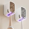 Wall Mounted Storage Rack Dustproof Waterproof Toothbrush Storage Rack Non Perforated Wall Storage Rack Home Storage Supplies