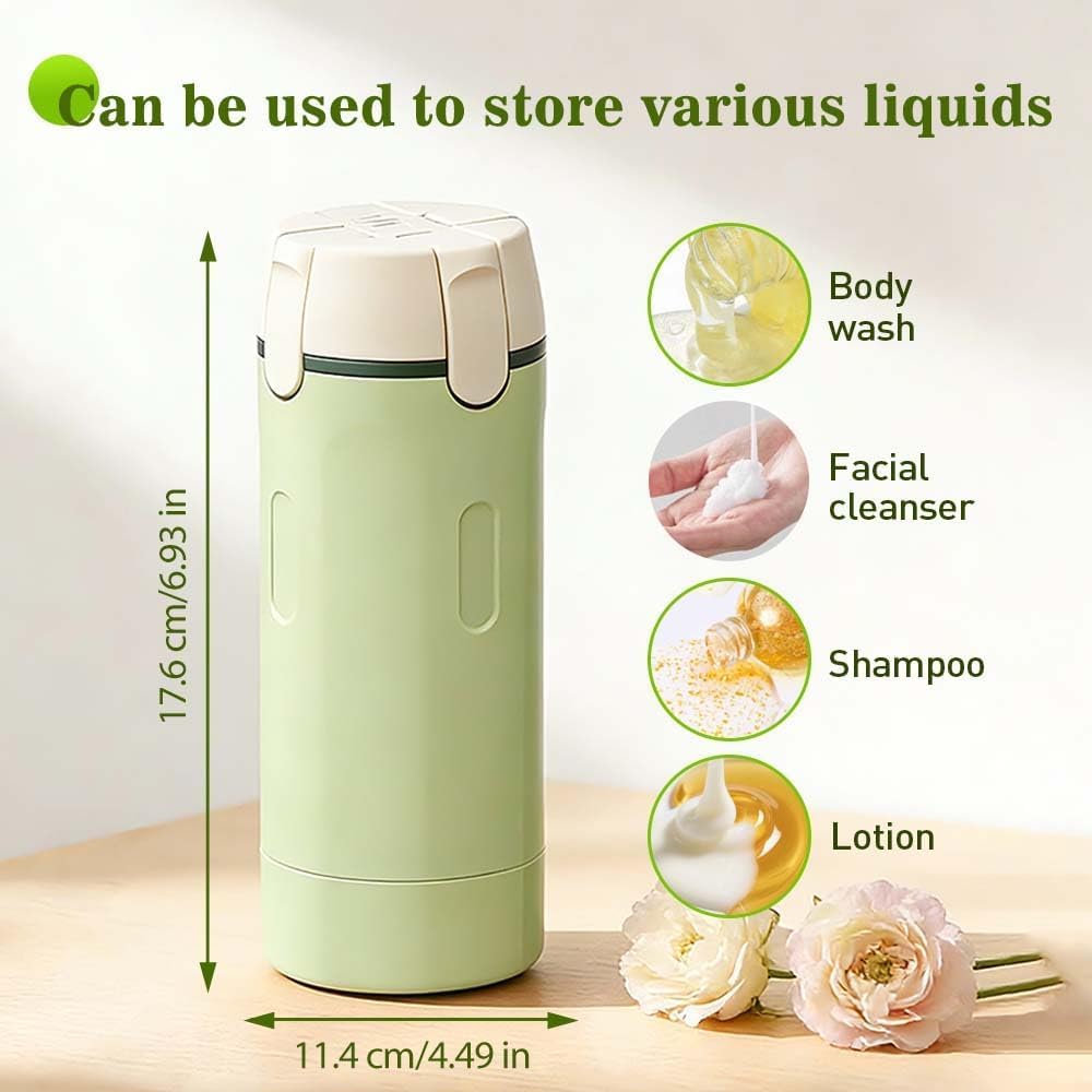 4-in-1 Reiseflaschen für Toilettenartikel, Tragbares Reise-Toilettenartikel-Flaschenset für Shampoo, Lotion, Spülung, Creme, Transparent mit Skala und Etikett