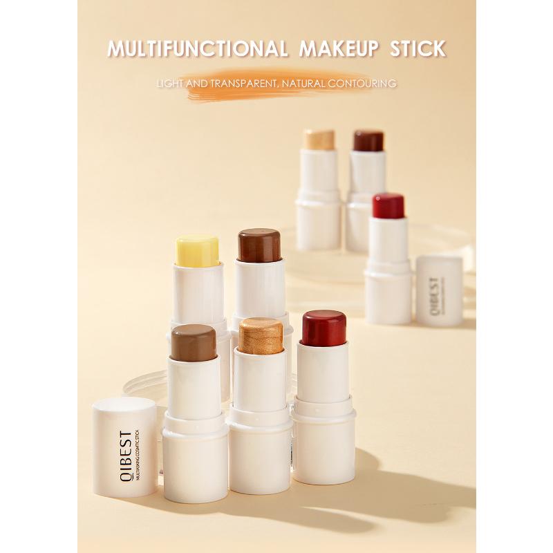 QIBEST Multifunctional Makeup Stick Highlighter Blush Stick Lipstick Highlighter Trimmer Stick