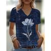 Casual Loose V-neck Top Women's Versatile Short-sleeved Fashion Breathable T-Shirts Women’s