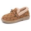 Winter new women's cotton shoes fleece thickened casual fashion Doudou shoes soft sole non-slip one pedal mother shoes