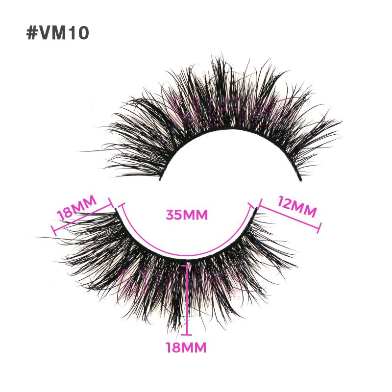 3 Pairs High Quality Strip Lashes Handmade Natural for Fluffy Mink Lashes Custom Logo Box Packaging