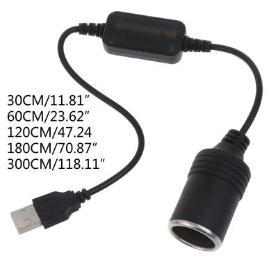 Controller a filo 5V a 12V Powerbank Adattatore luce DVR GPS Presa USB maschio a femmina Accendisigari Caricabatteria per auto