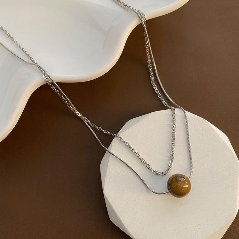 

Женское ожерелье на ключицу с тигровым глазом высокого класса - Легкая роскошь Y2K Цепочка для свитера