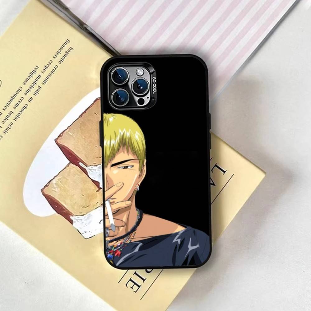 GTO-Onizuka T-Teacher Silicone Phone Case For iPhone 17,16,15,14,13,12,11 Plus,Pro Max,XS,Colored Silver Plated Inside Cover