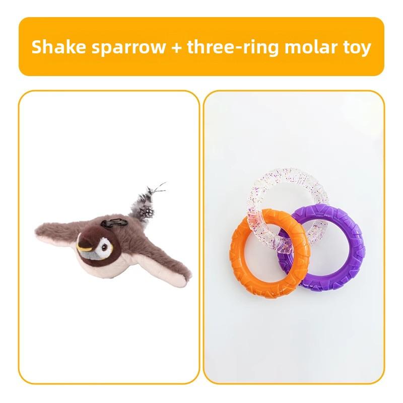 Shaking Sparrow Electric Dog Toy Bird Voice Teasing Dog Bite-resistant Companionship Interactive Cat Self-hi Pet Toy
