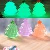 Mini Christmas Tree Micro Landscape Figure Ornament Luminous Pine Tree Decorations Ornament Desktop Decor Resin Craft
