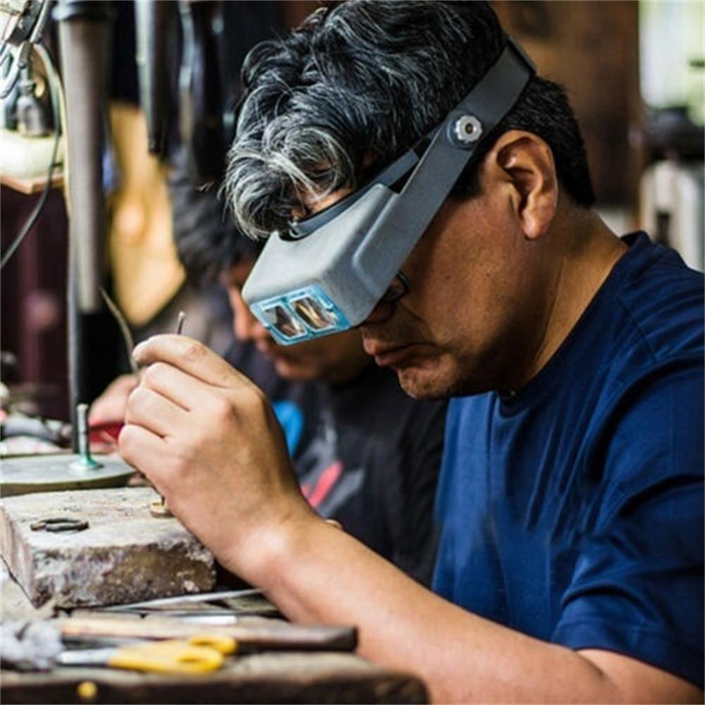 Professionelle Schmuckreparatur Leselupe Juwelierlupe Vergrößerungsbrille mit 4 Linsen