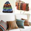 Bohemia Style Stripe Pattern Fabric Cotton Linen DIY Handmade Sewing Pillowcase Sofa Cover Curtain Tablecloth Home Textile Decor