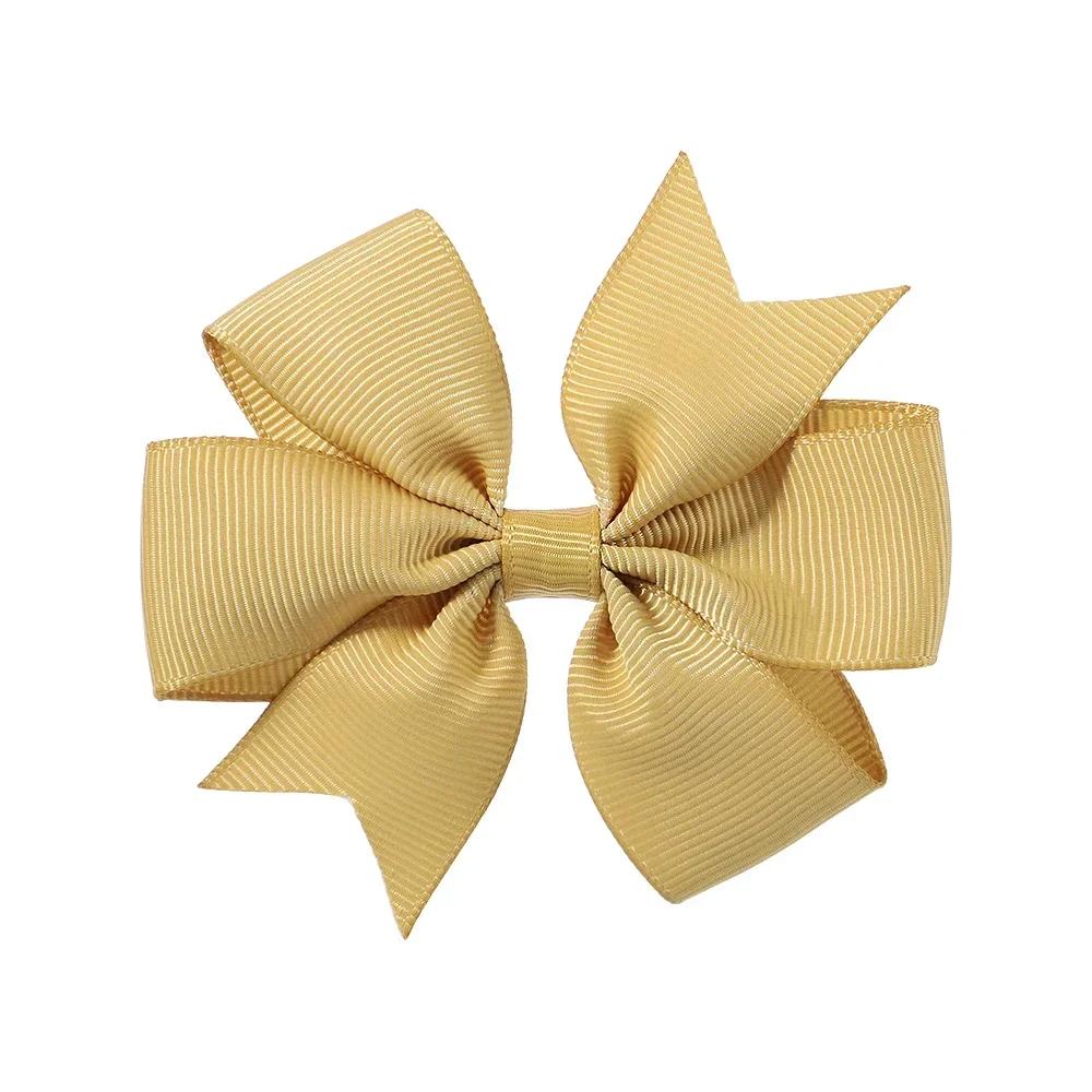 2/4/10 piezas 3'' Lazos de Cinta Sólida Pinzas para el Cabello para Bebés Niñas Lazos Hechos a Mano Pasadores Pasadores Accesorios para el Cabello para Niños