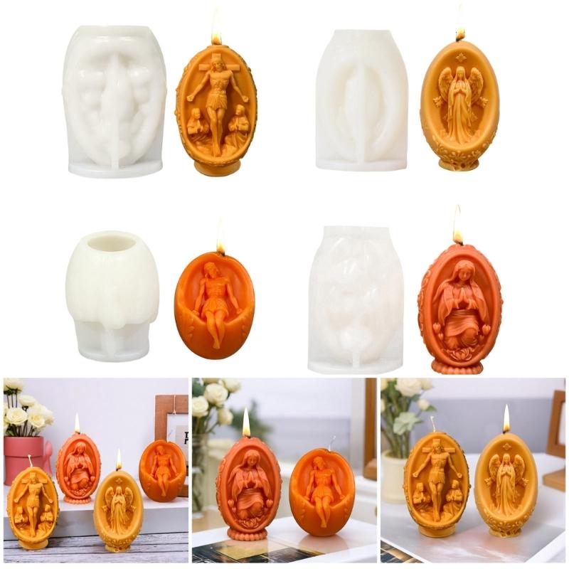 3D Jesus Eier Kerzenformen Eier Silikonform Handgemachte Gipsformen Verzierung Epoxidharz Formen Bastelformen