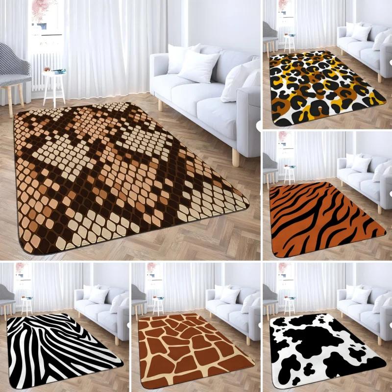 Animal Skin Pattern Leopard Print Carpet Home Bedroom Floor Decor Large Size Mat Non-slip Coffee Table Area Rug Bathroom Doormat