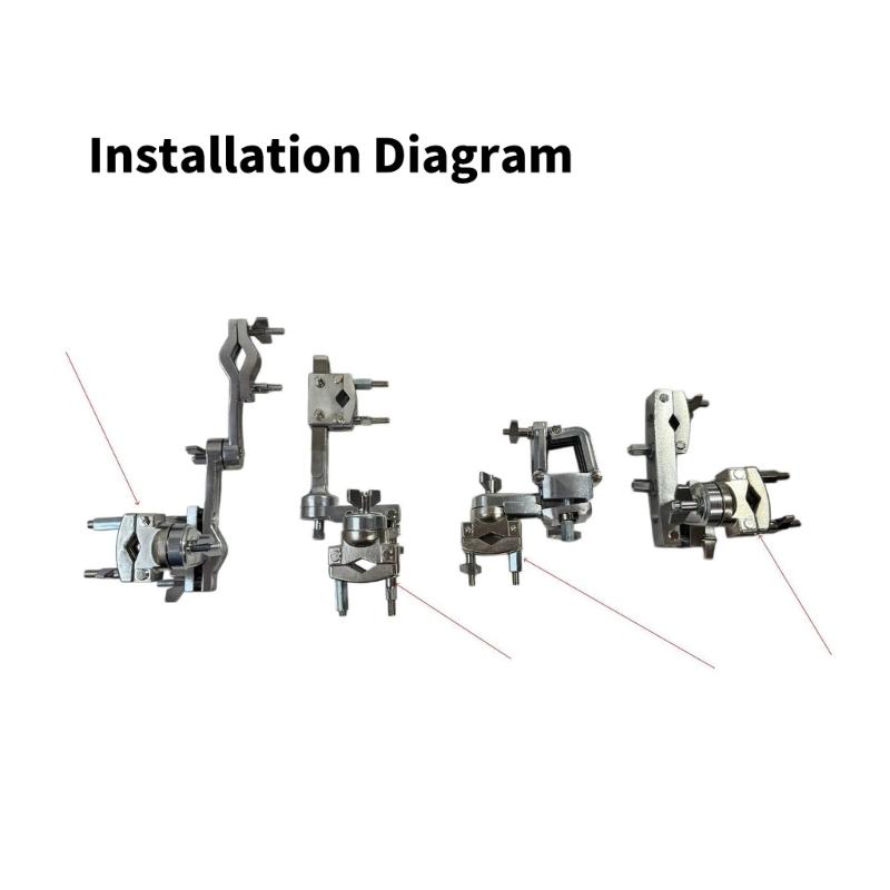 Adjustable Drum Rack Adapter High Strength Metal Drum Rack Clamp Hardware for Multiple Percussion Equipment Connections