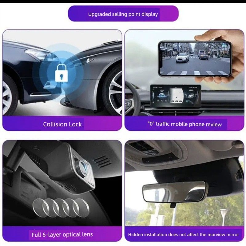 New Arrival 4K Driving Recorder Night Vision Mobile Phone Interconnection WiFi Parking Surveillance Front and Rear Dual Recording Group 4S Store