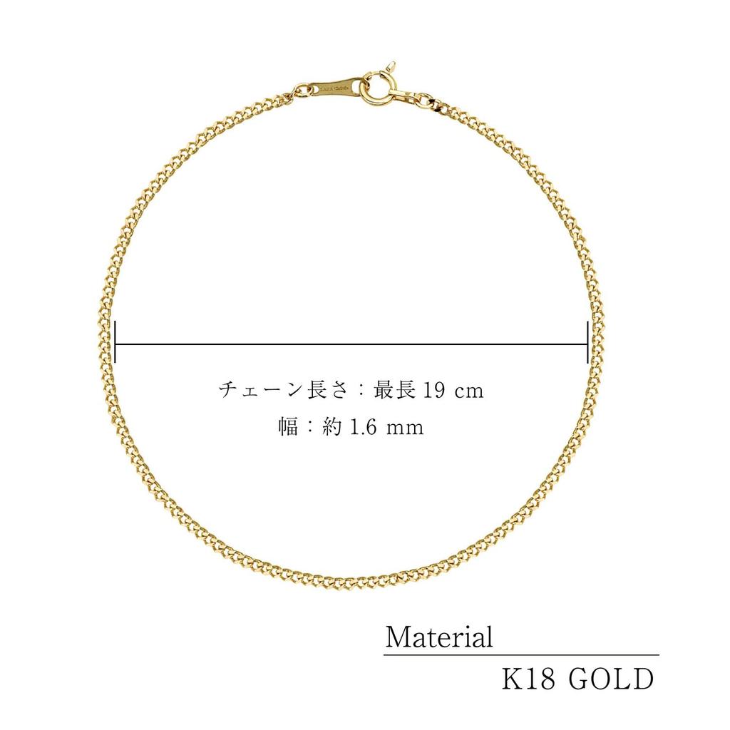 Bracelet Chain Gold 18K K18 Kihei 19cm [Lara Christie] Women's Men's Lb97-0014-yg-19