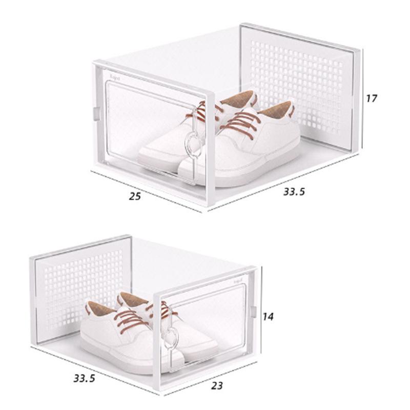 Flip-Top Transparent Plastic Shoe Box - Space-Saving Foldable Shoe Storage Cabinet and Rack