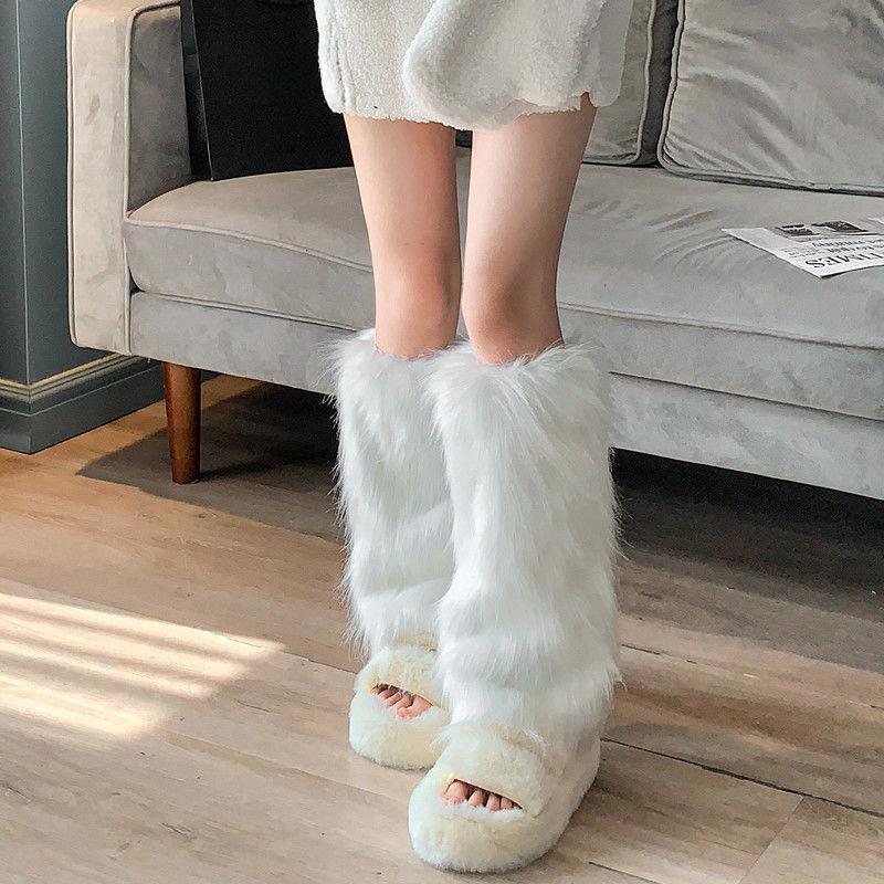 Women's Leg Covers Lolita Soft Girl Pile Socks Women Autumn and Winter Warm Mid-length Socks Cute Jk Student Female Plush Socks