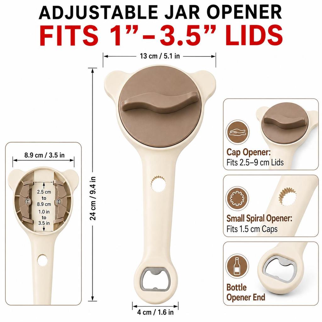 Uwhise Adjustable Jar Opener For Weak Hands 4 In 1 Bottle Opener Lid Remover Kitchen Gadgets For Seniors Arthritis1