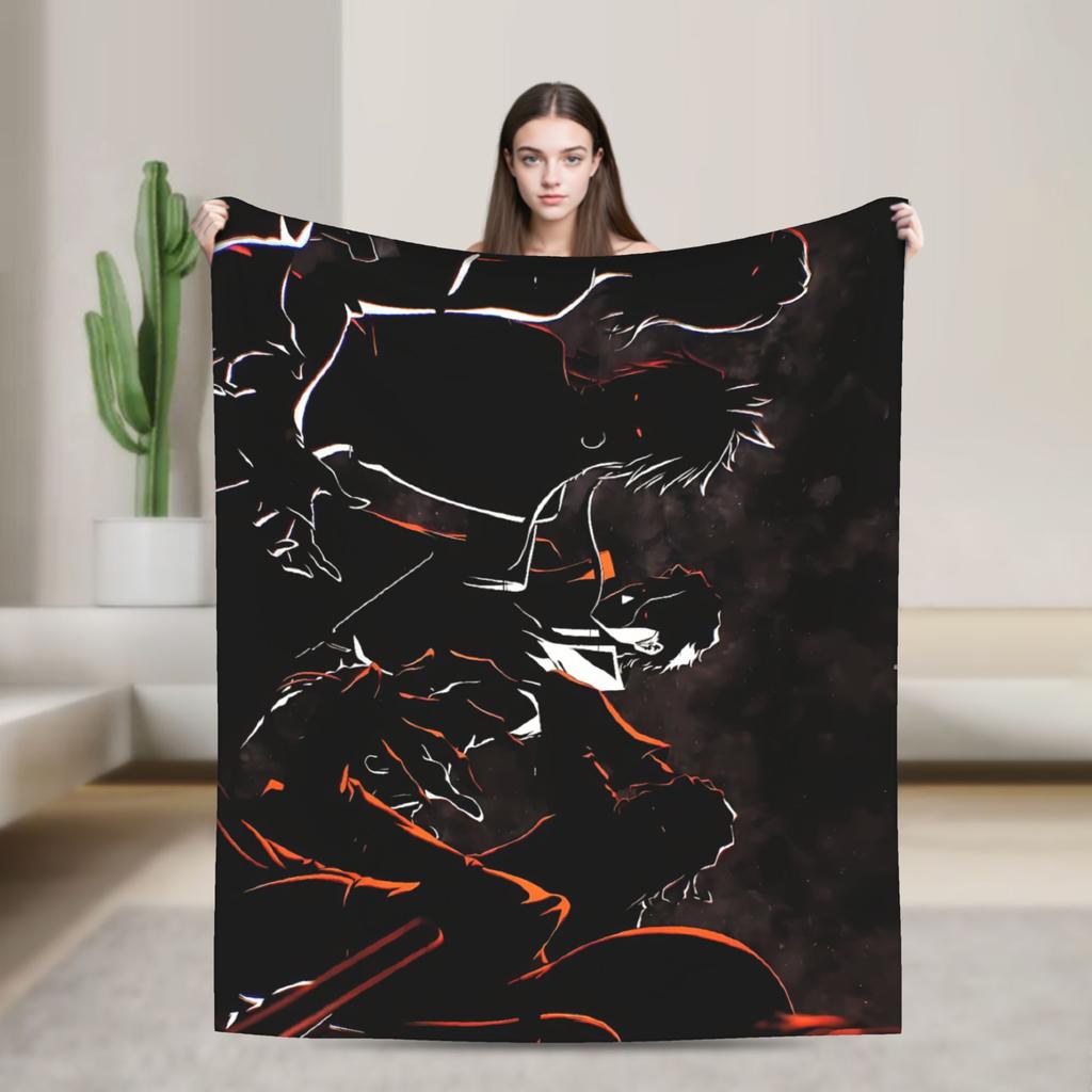 Super Soft Blanket Picnic BLEACH Anime Ichigo Throw Blanket Flannel Bedspread For Couch Chair Graphic Sofa Bed Cover