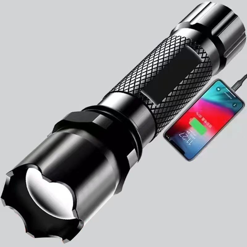Steel Cannon Flashlight Strong Rechargeable Super Bright Portable Outdoor Lighting Remote Light