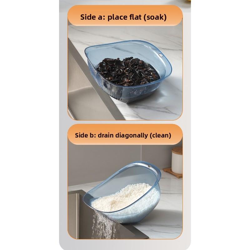Large Capacity Drain Basket Drain Bowl Household Sink Vegetable Basin Kitchen Rice Washing Colander Fruit Plate