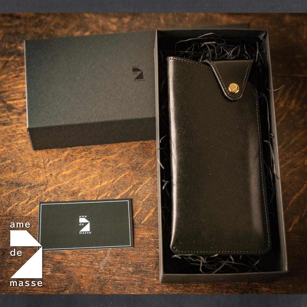 De Glasses Case Tochigi Leather Genuine Leather Made In Japan Glasses Leather Slim Simple Stylish Snap Hook Black [Am Mas] GC-024