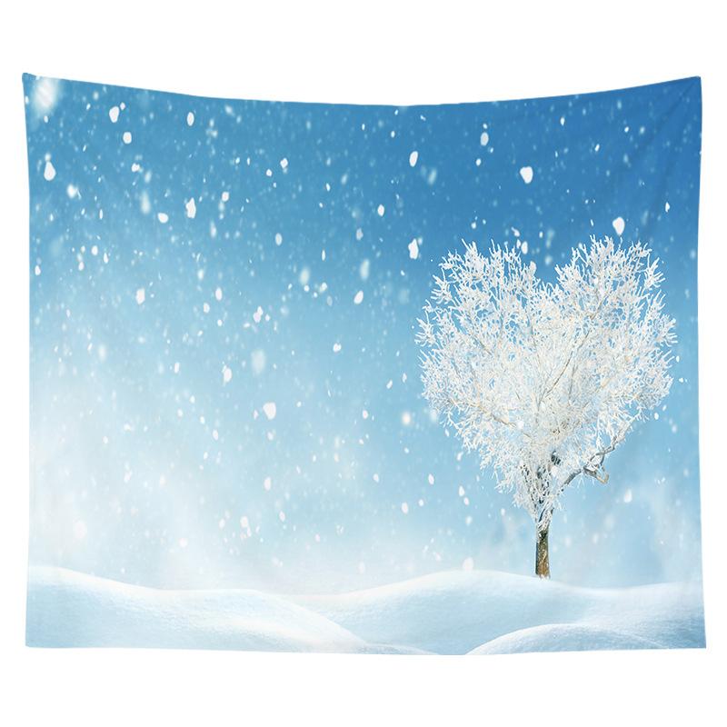 Nordic Christmas Tapestry Watercolor Christmas Tree Print Bedside Hanging Cloth Bedroom Background Cloth