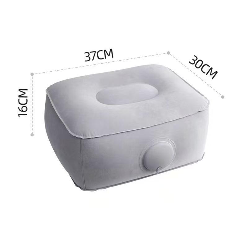 Inflatable Footrest Pillow Skin-friendly Non-slip PVC Cushion for Long Travel Flight Office Home Foot Rest
