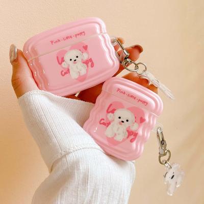 Ins Imd Welpen Hund Anhänger Schlüsselanhänger Cartoon Wireless Bluetooth Ladebox für Apple Airpod 3 1 2 Pro 2. Rosa Kopfhörer Fall