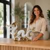 Resin Dragon Sculpture Electroplated Gold Statue Gift Idea Home