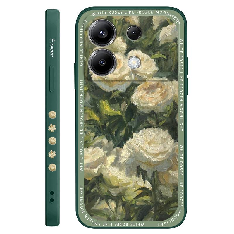 Elegant White Rose Phone Case For Xiaomi Poco F7 X7 X6 F6 M6 M5 M5S F5 X5 F4 X4 M4 F3 M3 X3 Pro 4G 5G GT Silicone Cover