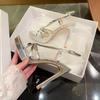 Fashion Beautiful Open-toe Gold High-heeled Shoes for Women 2025 New Summer Wear Slim Heel with Platform Sexy Sandals