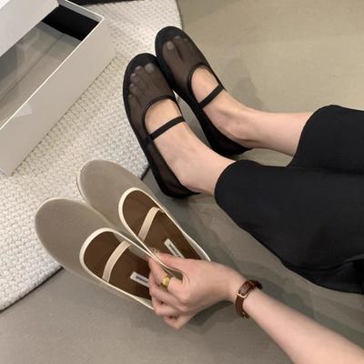 New Autumn Mesh Fabric Ballet Flat Shoes Fashion Shallow Band Ladies Comfort Soft Sole Mary Jane Flats Shoes Women Zapatos Mujer
