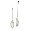 Les Trésors De Lily [L7674] - Boucles Argent 'Sissi' blanc argenté (rhodié) - 60x12 mm