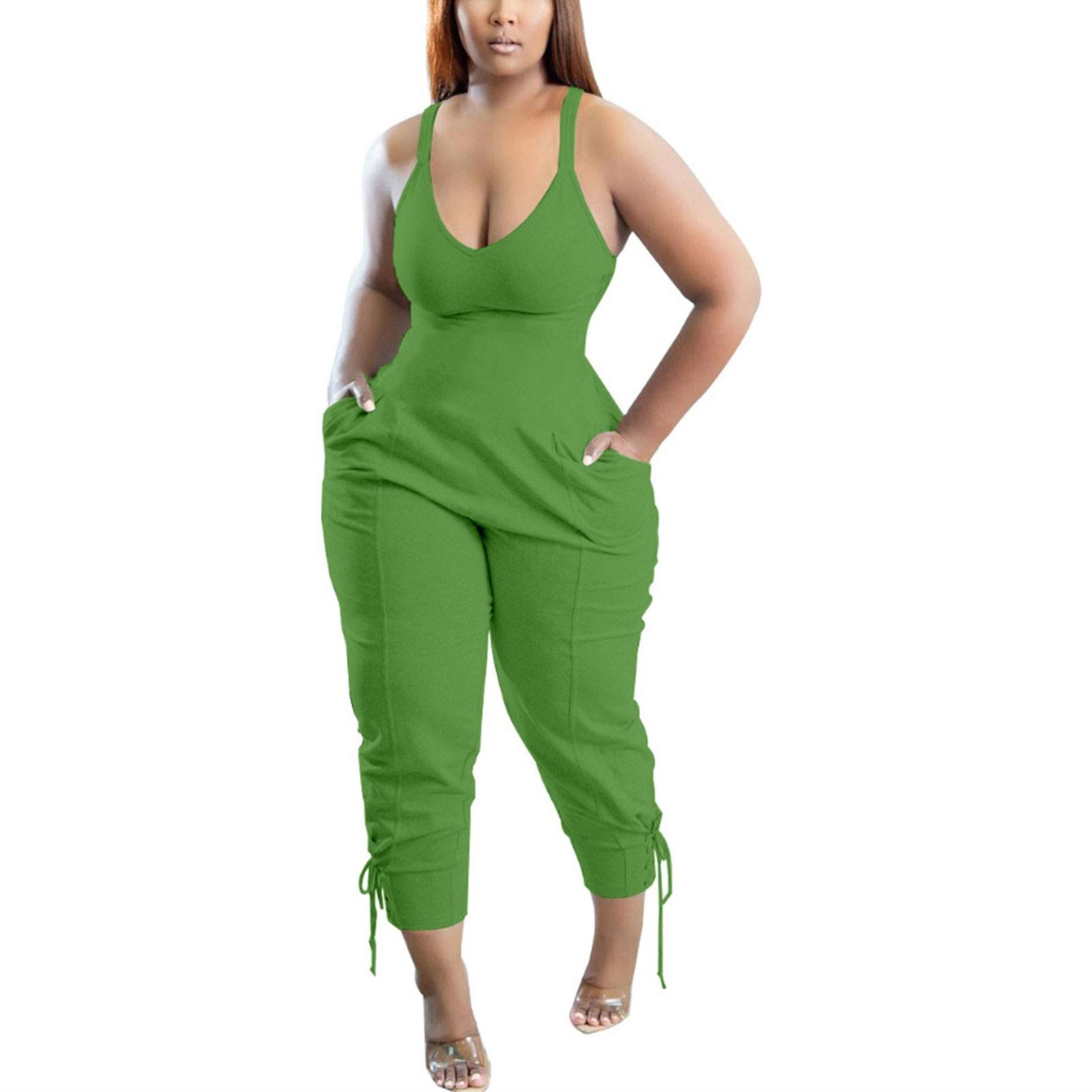 

Наряды для женщин, сексуальные летние джоггеры, укороченный топ на бретелях, спортивные костюмы, байкерский короткий комплект, одинаковые комплекты, спортивный костюм XXL зелёный