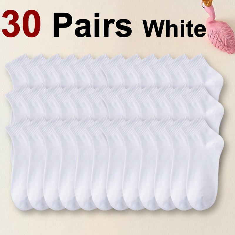 6/12/30 Pairs Men Mid Socks Business Sports Sweat Absorption Breathability Spring Summer Solid Color Soft No Pilling Casual Sock