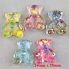Hot Sale Jelly-Colored Bear Charm Flat Back DIY Earring & Keyring Accessories for Souvenirs Made of Artificial Resin