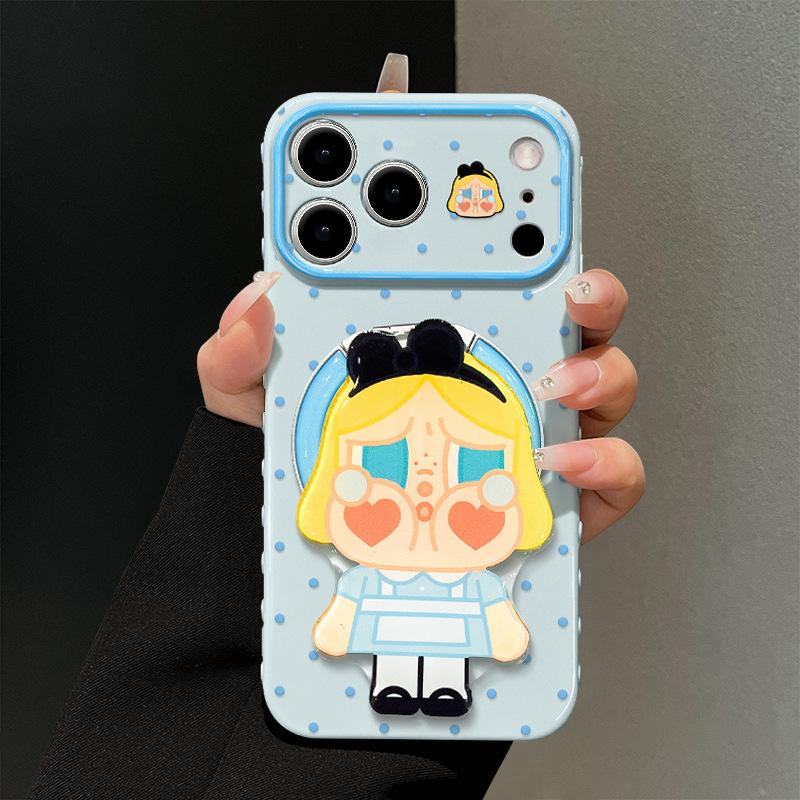 Applicable to Apple 11promax mobile phone case 11 cute cartoon iphone11 polka dot crying baby bracket 11 soft silicone