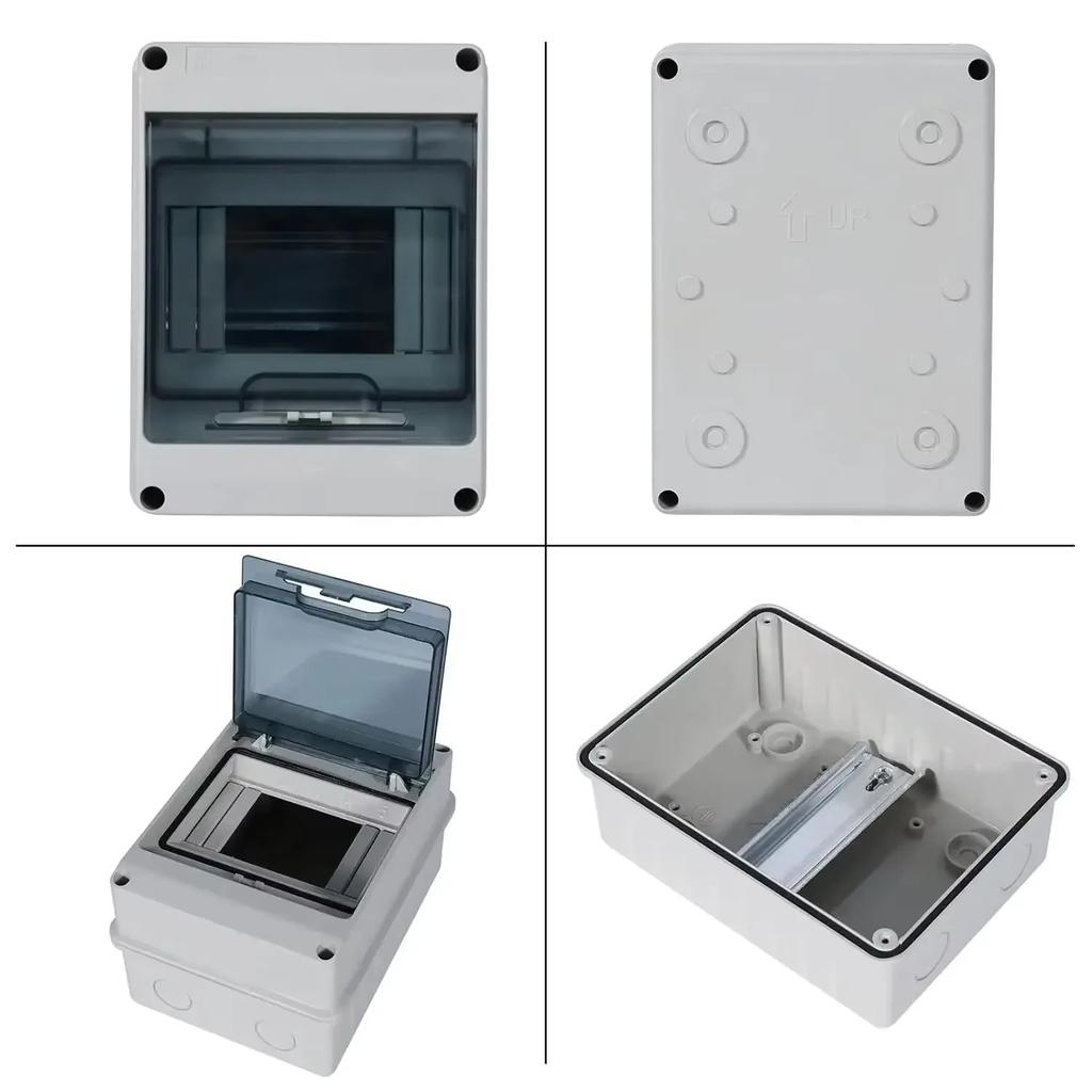 Distribution Box HT Series Junction Box 5/8WAY PC Plastic IP65 Waterproof Fuse Boxes with Terminal DIN Rail for Outdoor Garden