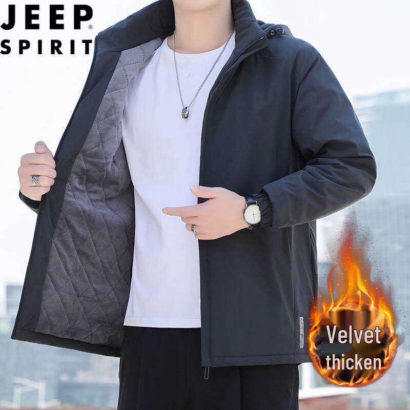 JEEP SPIRIT Men's Hooded Fleece-Lined Jacket