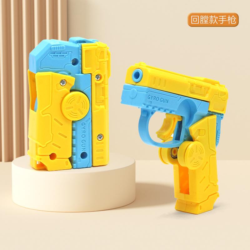 Creative 2 In 1 Decompression Fidget Spinner Gun Funny Fidget Toys Automatic Rebound Mini Gun Toy Kids Stress Relief Gifts