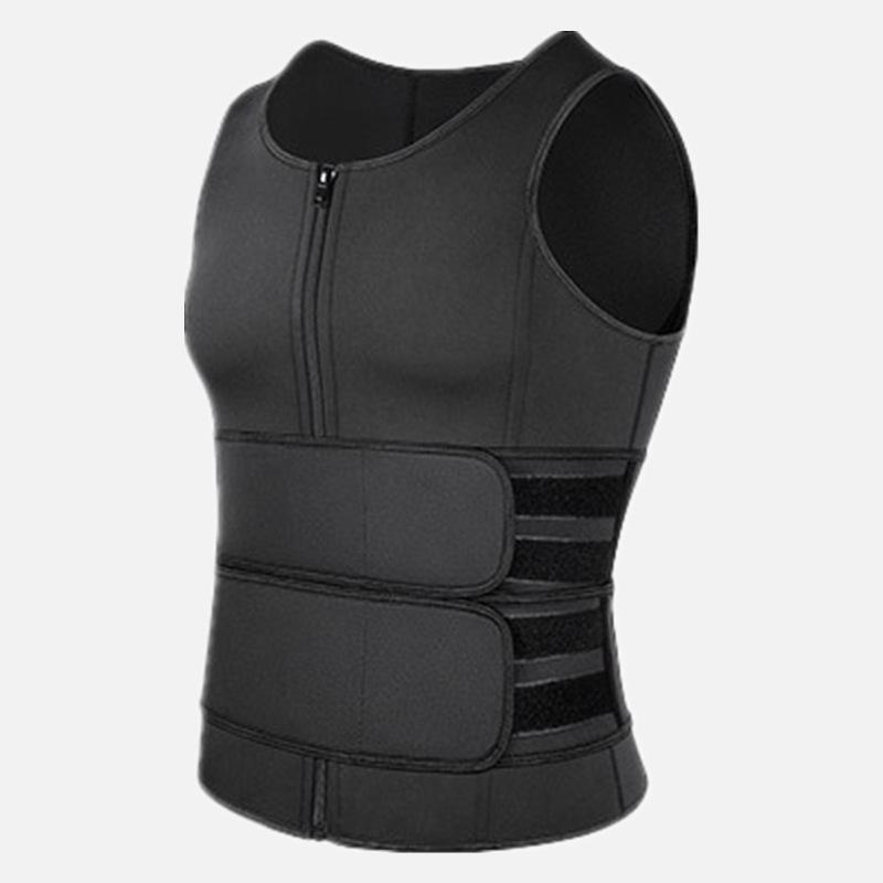 Men's Sweat-Wicking Vest: Intense Fitness Body Shaper with Double Waistband for Tummy Control and Summer Sweat Management