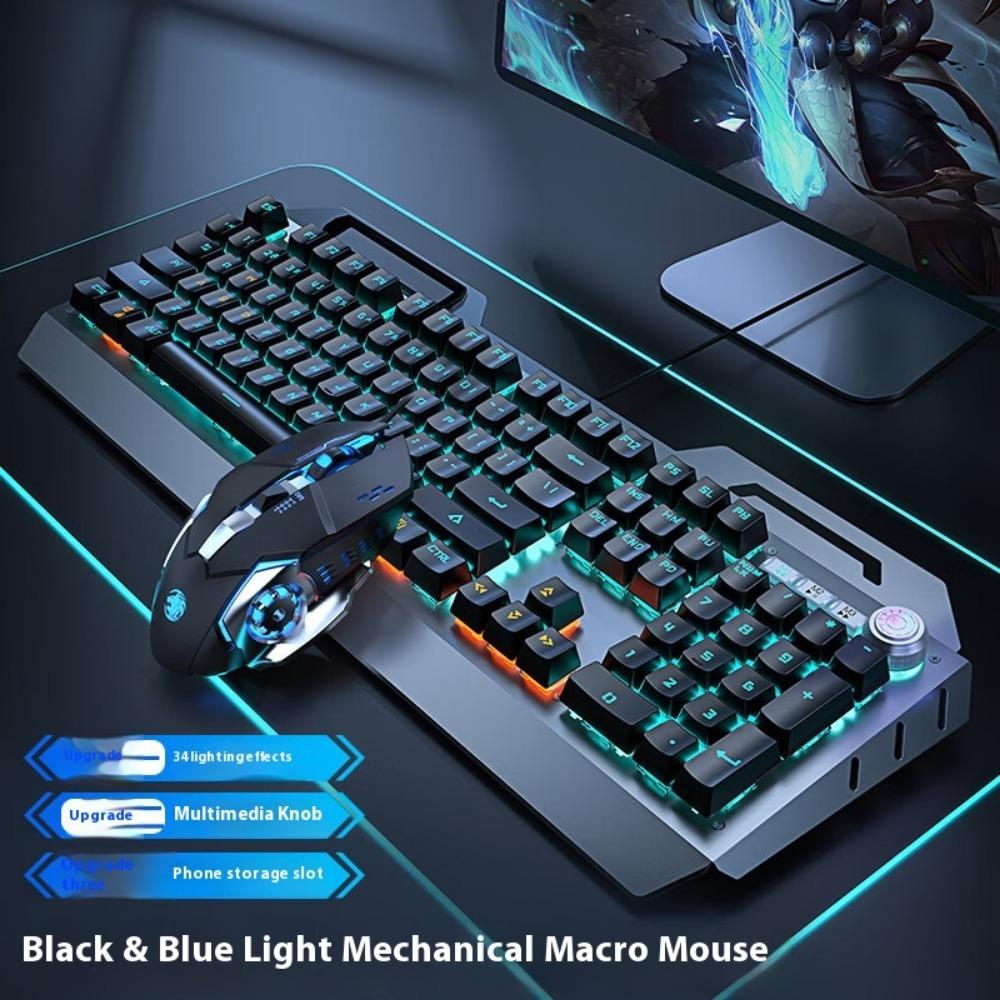 Mechanical Keyboard, Wired Mouse Set, Game Computer, E-sports, Green Axis, Wireless Keyboard and Mouse Special
