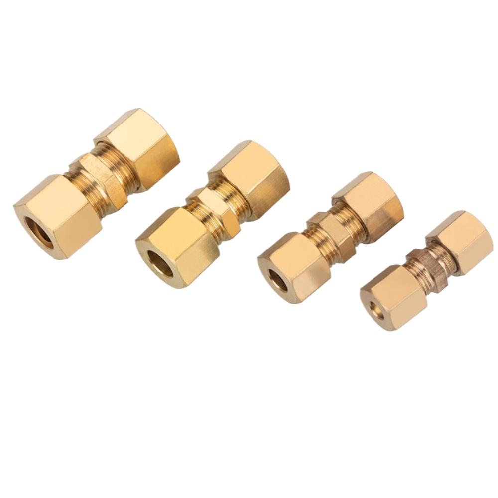 3 4 5 6 8 10-42mm1/8" 3/16" 1/4" 5/16" 3/8"-7/8" Unión de Compresión de Tubo Pulgada Conector de Latón para Tubería Sistema de Lubricación de Aceite
