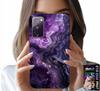 Etui Do Samsung Galaxy S20 Fe - Fioletowy Marmurek Modne Kobiece + Szkło