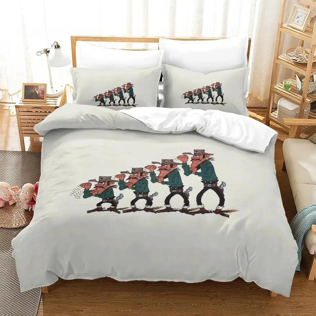 New Lucky Luke Bedding Set Single Twin Full Queen King Size Bed Set Adult Kid Bedroom Duvet Cover Sets 3D Bed Sheet Set