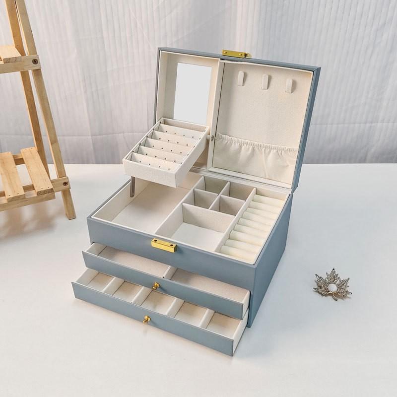 Large Capacity Jewelry Box Multi-layer Necklace Ring Organizer Portable Travel Storage Case Women