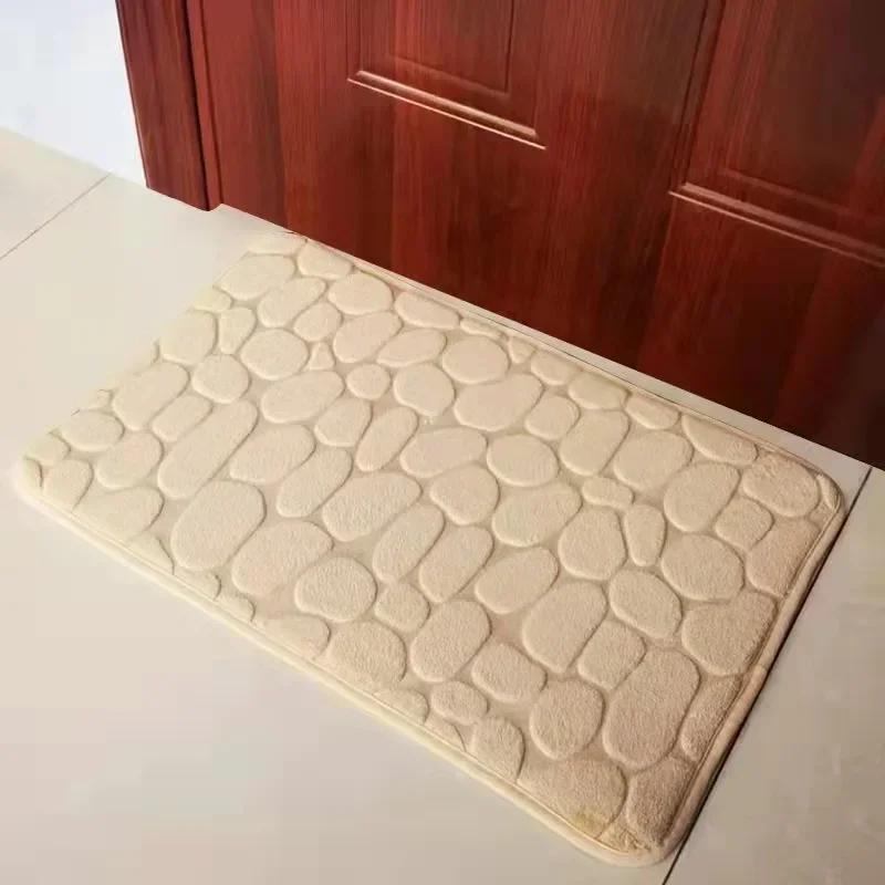 Coral Velvet Soft  Foot Mat Absorbent  Antislip Thickened for Bathroom Living Entrance Rubbing Dust and Water Mat Bedside Carpet