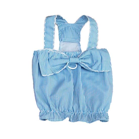 Pet Striped Dress Spring Summer Sleeveless Large Bow Small Dogs Cats Dress Breathable Pet Costume Outfit Apparel