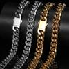 Trendige Cuban Link Kette & Armband aus Edelstahl mit glattem Verschluss